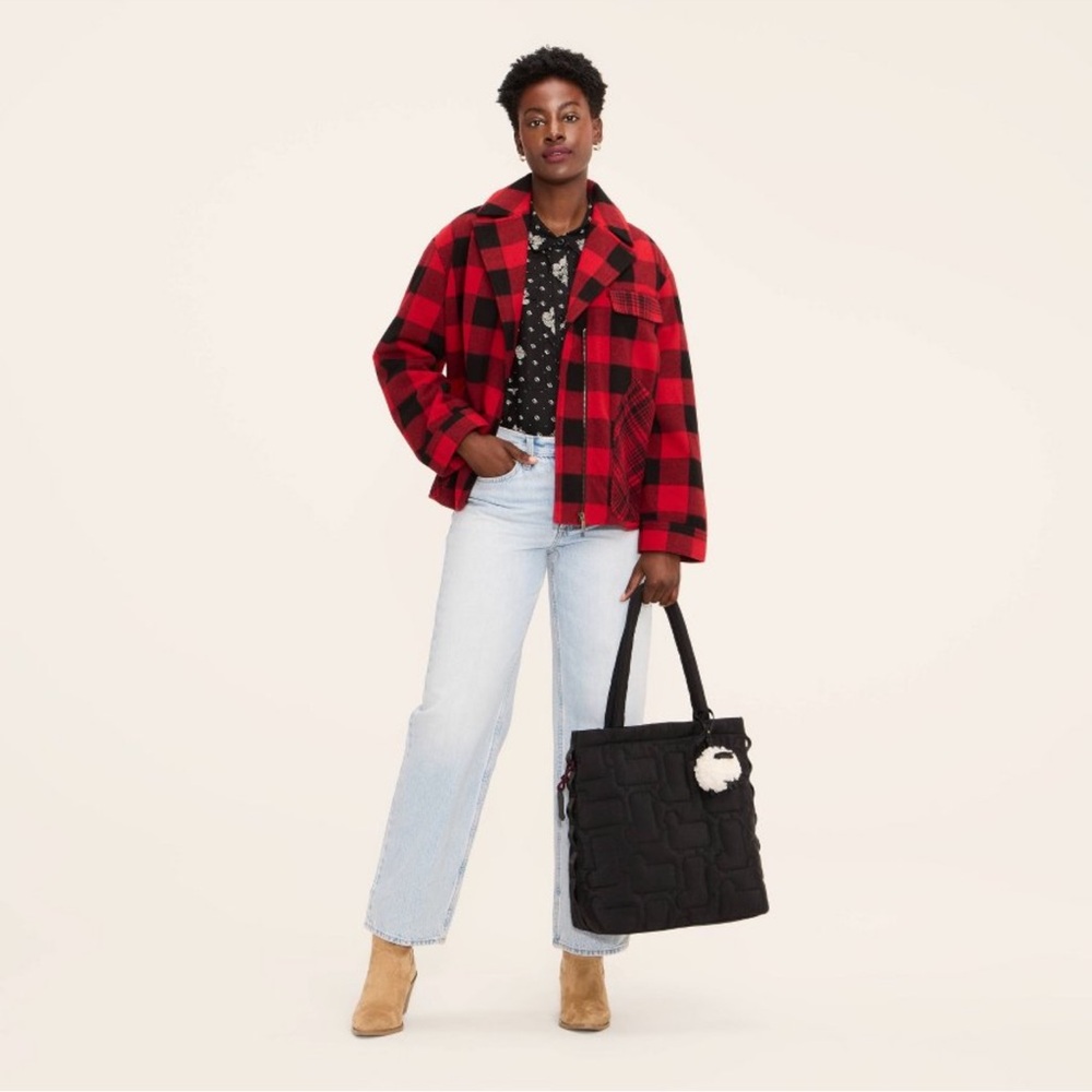 Women's Buffalo Check Melton Jacket - Woolrich Red/Black M
